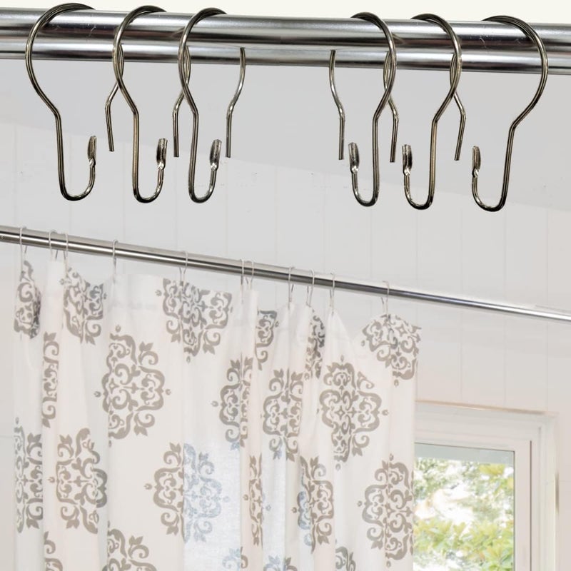 HLCM Shower Curtain Rings Hooks, Rust-Resistant Metal Shower Curtain Hooks, Stainless Steel Shower Curtain Rings for Bathroom Shower Curtain Rod (500) - Image 3